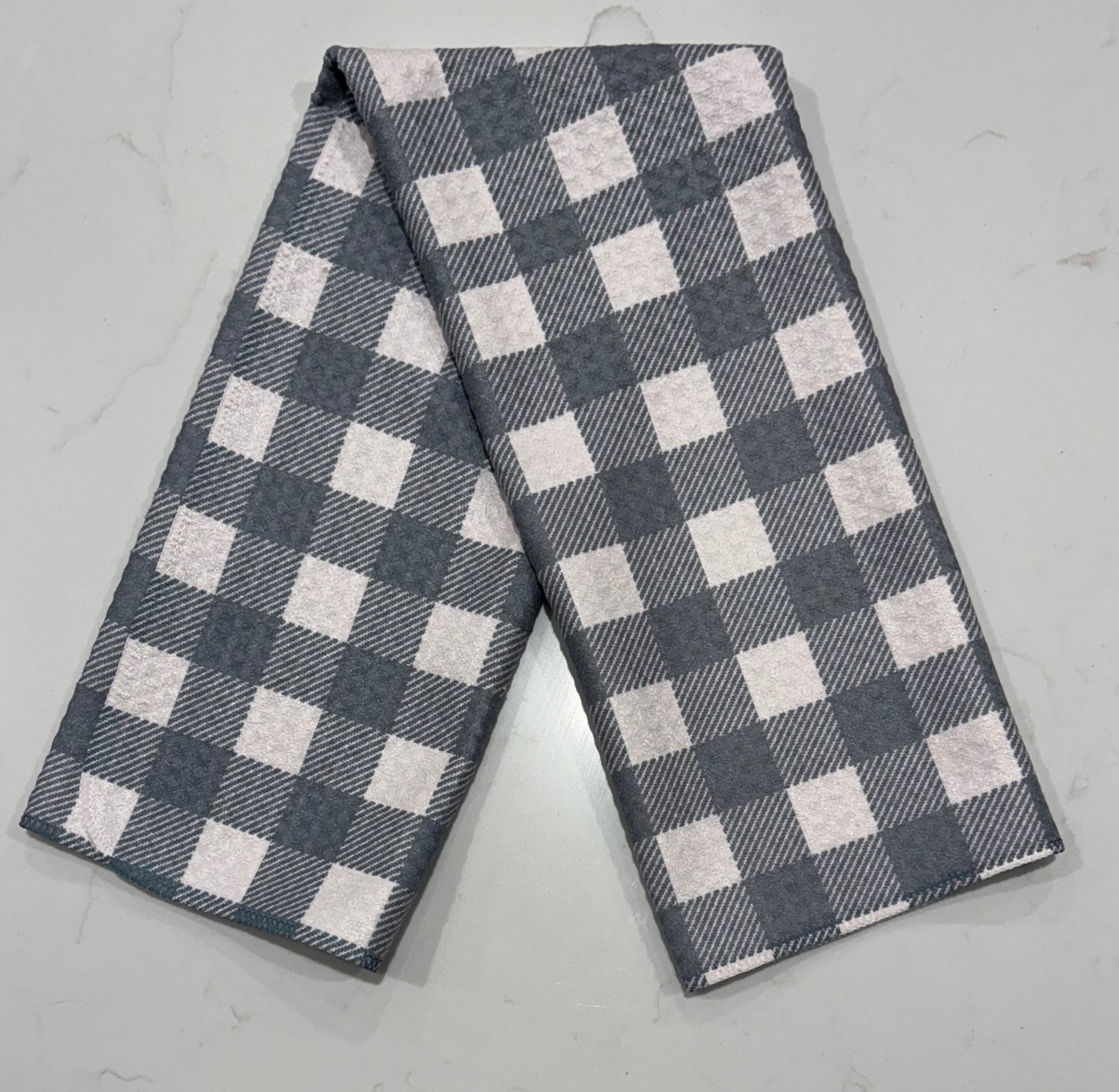 Gray Gingham Hand Towel