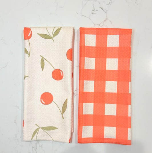 Cherry Pop Double Hand Towel Set