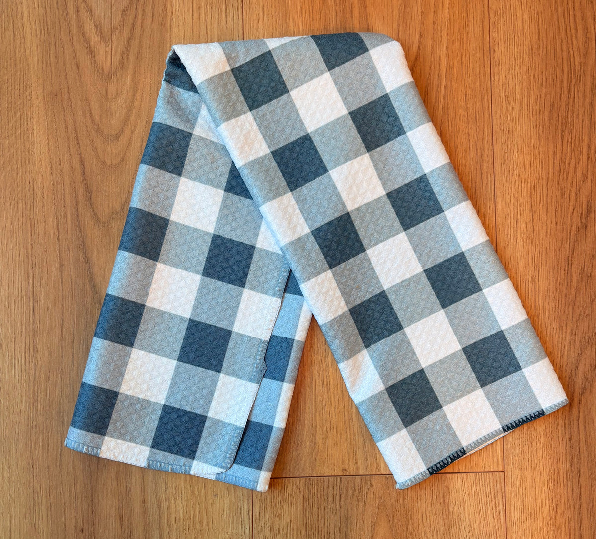 Navy Blue Plaid Hand Towel