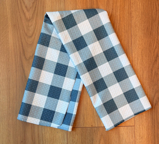 Navy Blue Plaid Hand Towel