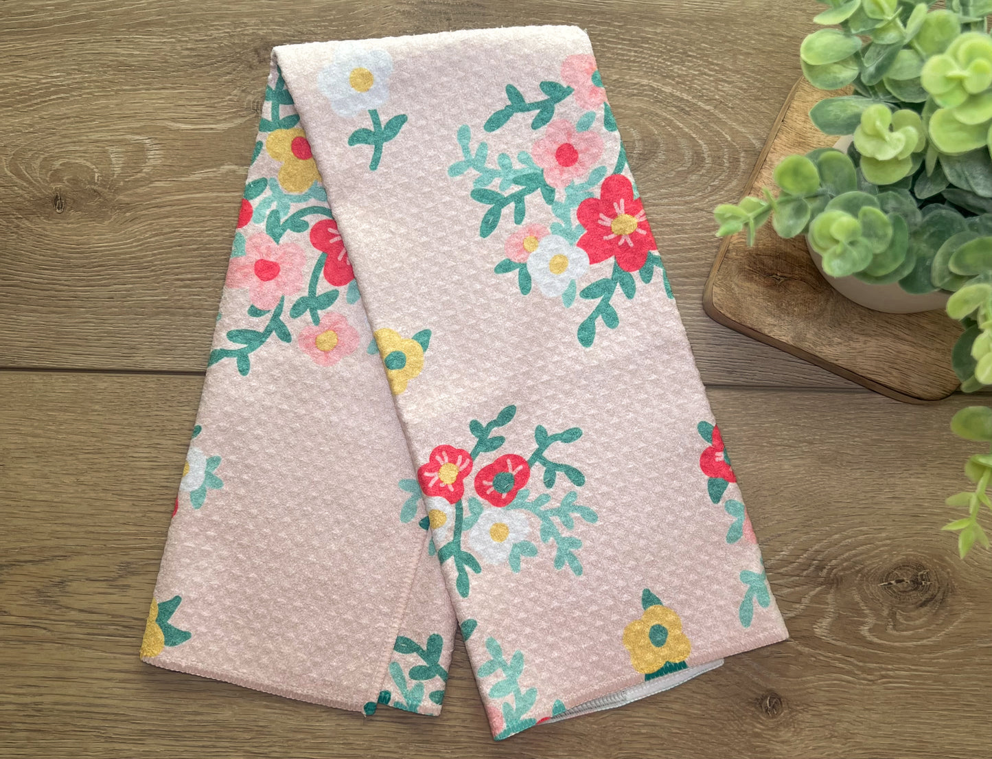 Poppy pink floral Hand Towel