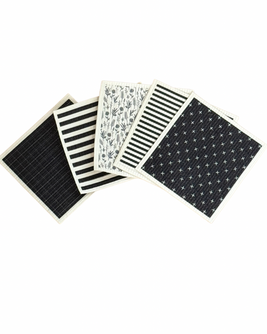 Black & White Swedish Towels (5-pack)