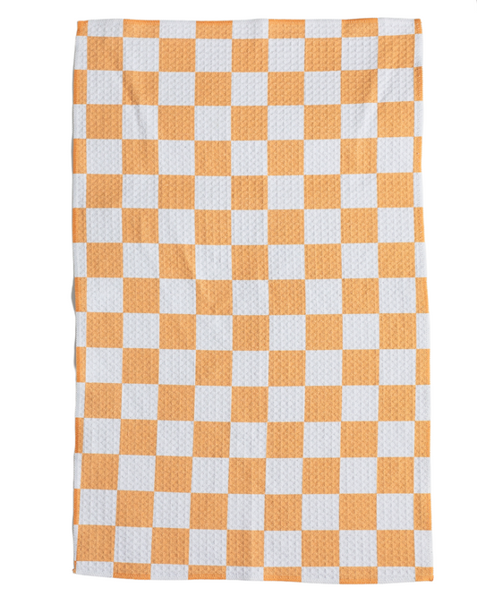 Halloween Orange Checkered Hand Towel