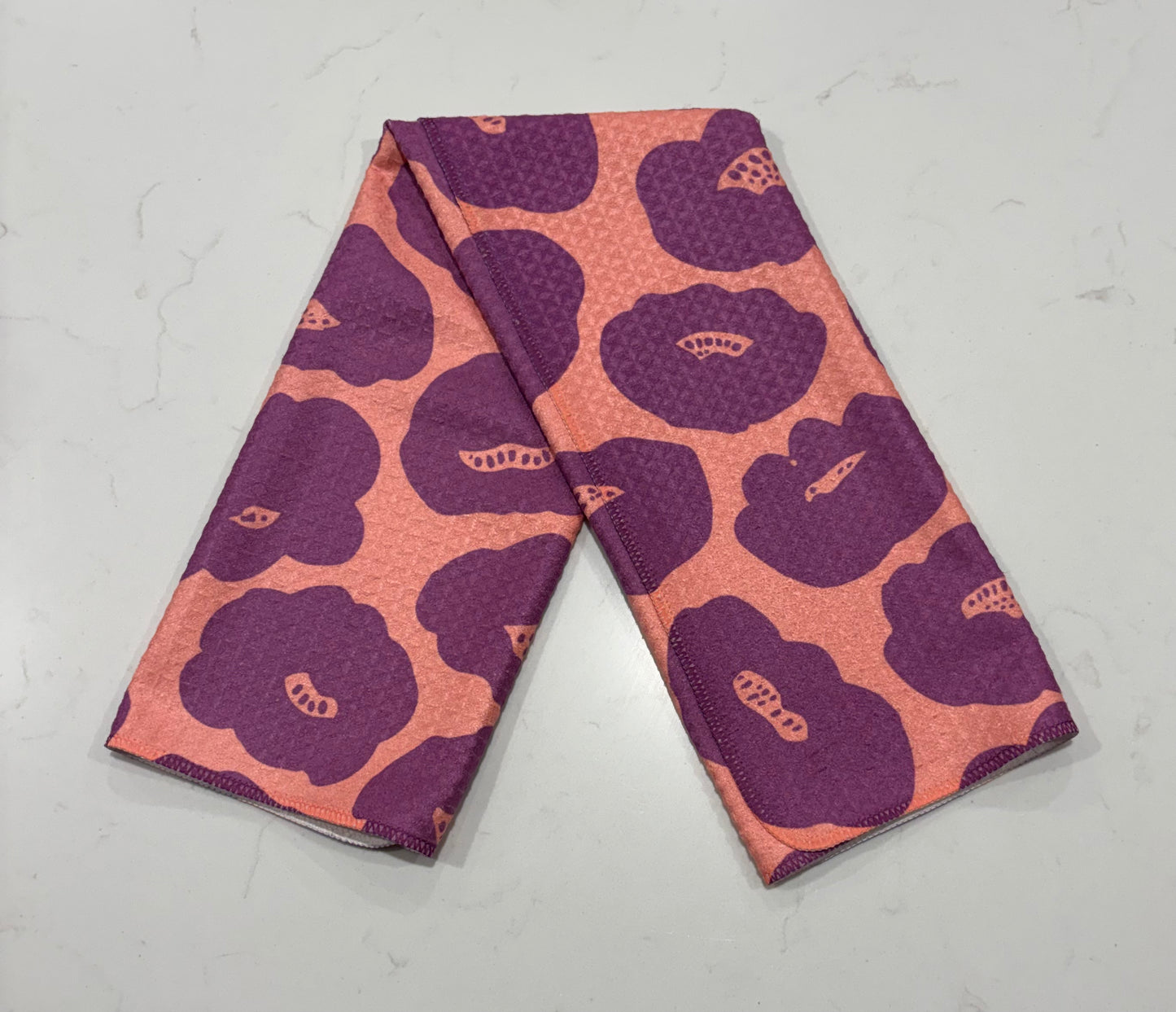 Peach and Purple Hand Towel