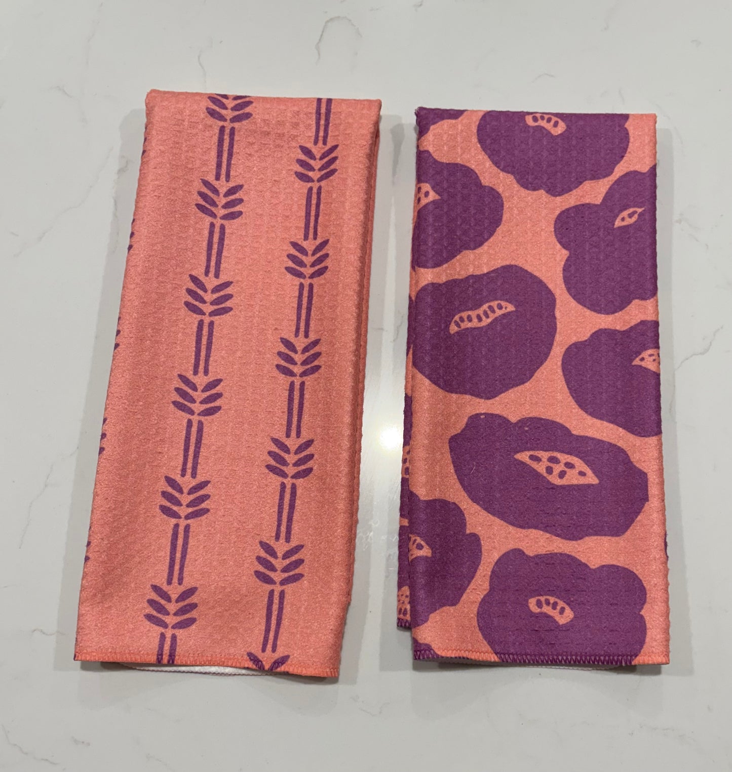 Peach and Purple Hand Towel